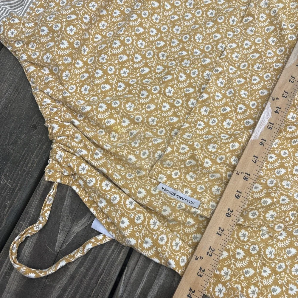Williams-Sonoma Yellow Floral Women's Adult Size Apron 100%Cotton cottage